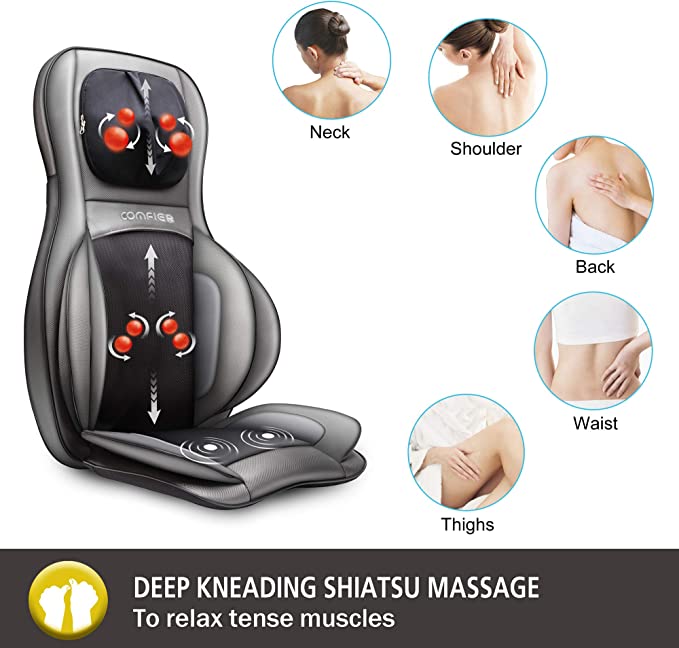 Comfier shiatsu neck & back massager features